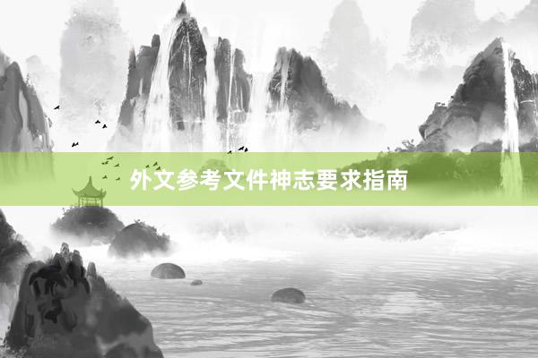 外文参考文件神志要求指南